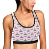 Cupcakes Unicorn Print Pattern Sports Bra