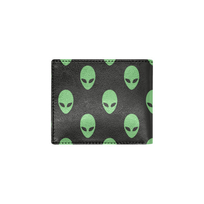 Alien Green Neon Pattern Print Design 01 Men's ID Card Wallet