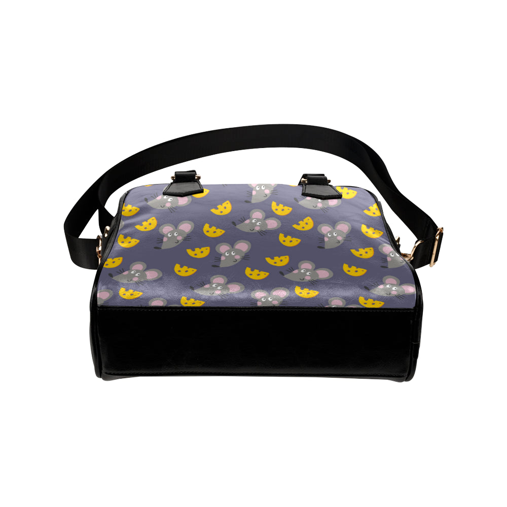 Rat With Cheese Pattern Print Design 01 Shoulder Handbag