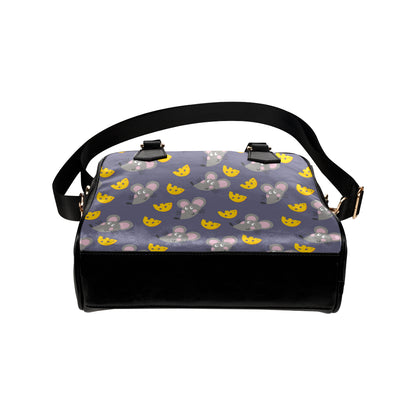 Rat With Cheese Pattern Print Design 01 Shoulder Handbag