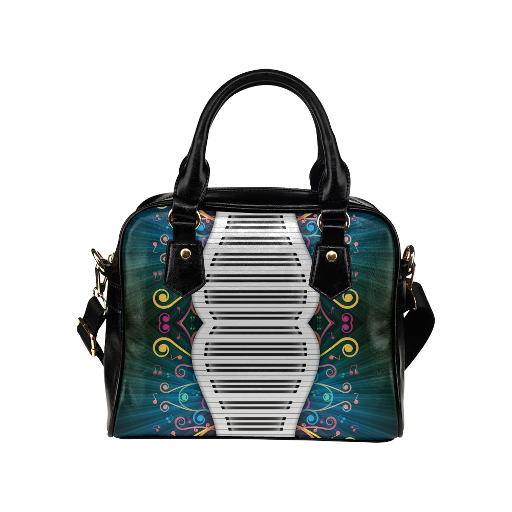 Piano Pattern Print Design 01 Shoulder Handbag