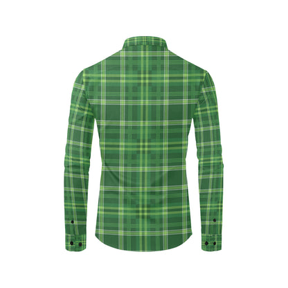 Irish Plaid Pattern Print Design 02 Men's Long Sleeve Shirt