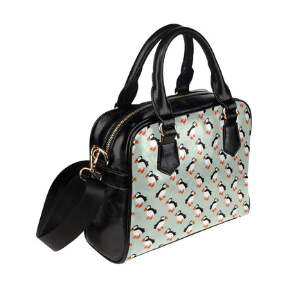 Puffin Pattern Print Design A03 Shoulder Handbag