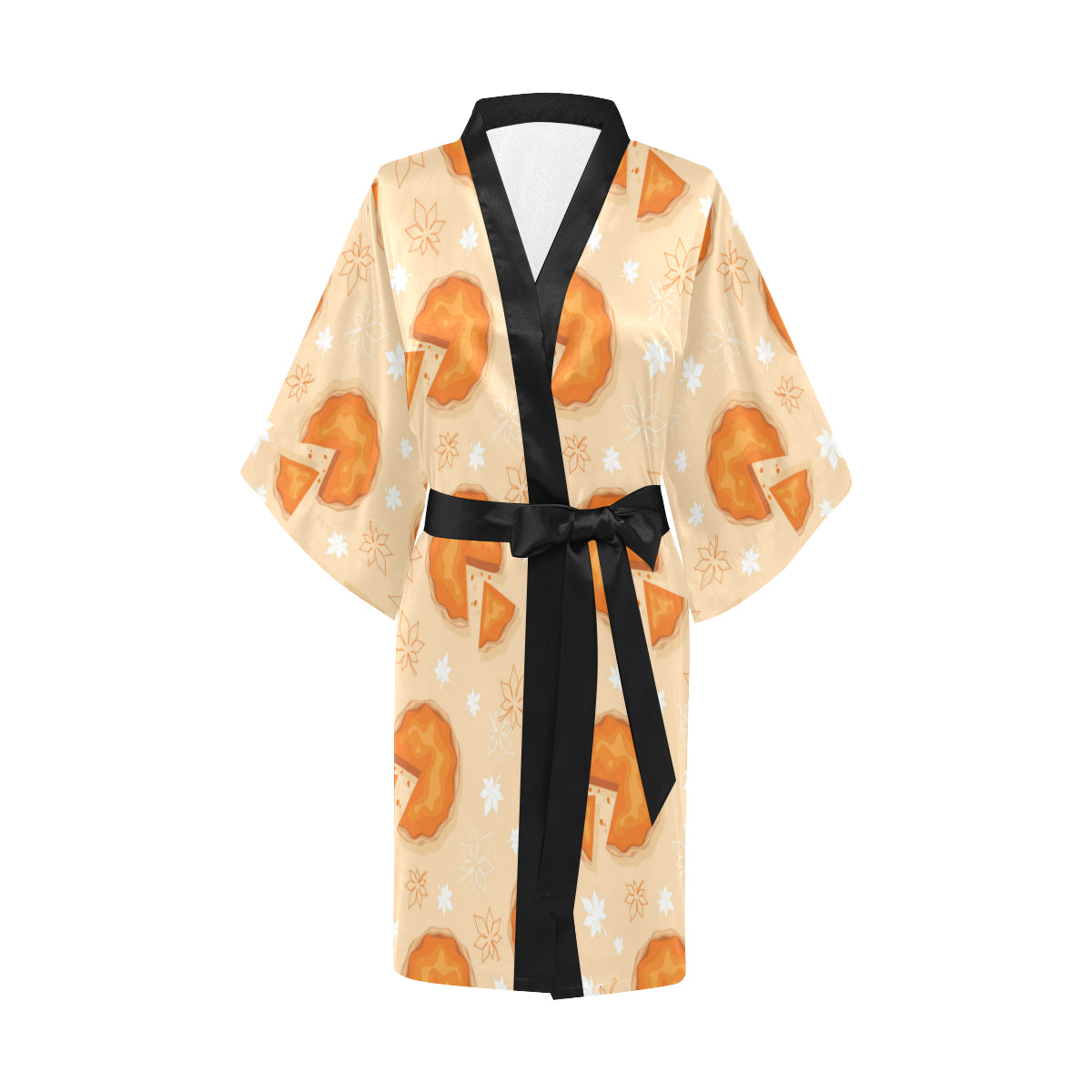 Pie Pattern Print Design A01 Women's Short Kimono