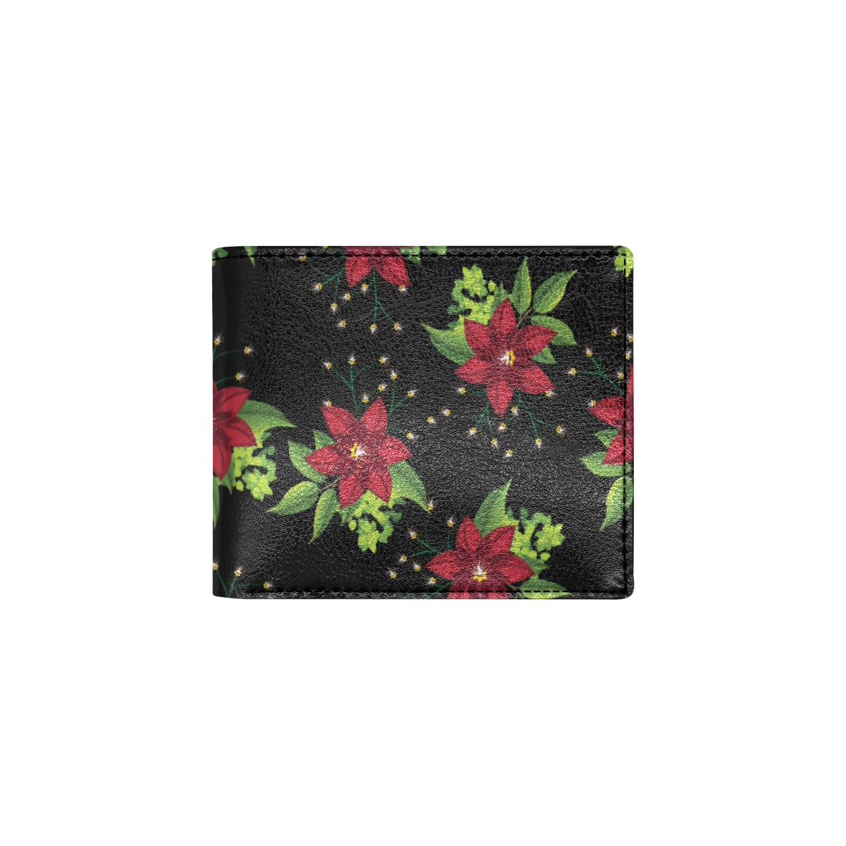 Poinsettia Pattern Print Design A01 Men's ID Card Wallet
