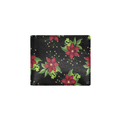 Poinsettia Pattern Print Design A01 Men's ID Card Wallet