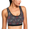 Dragonfly Pattern Print Design 01 Sports Bra