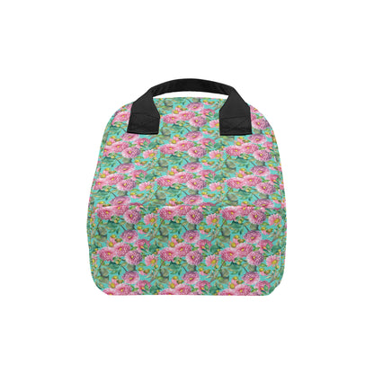 Dahlia Pattern Print Design DH07 Insulated Lunch Bag
