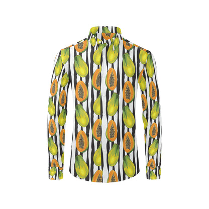 Papaya Pattern Print Design PP01 Men's Long Sleeve Shirt