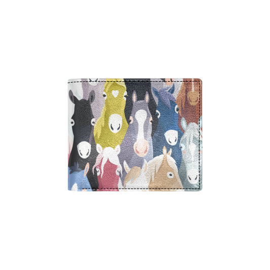 Colorful Horse Pattern Men's ID Card Wallet
