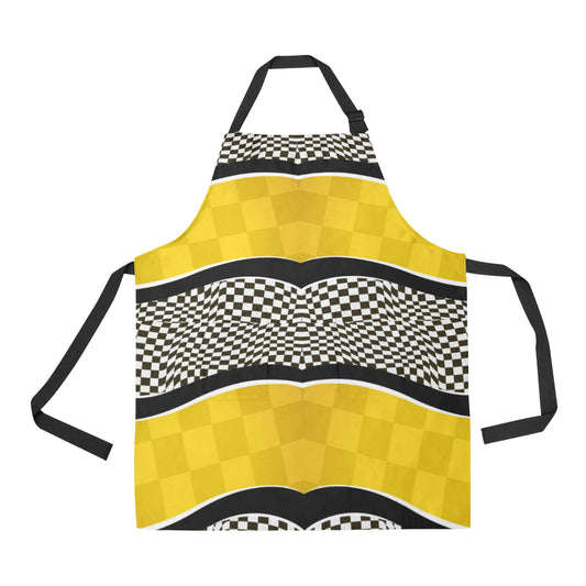 Checkered Pattern Print Design 02 Apron with Pocket