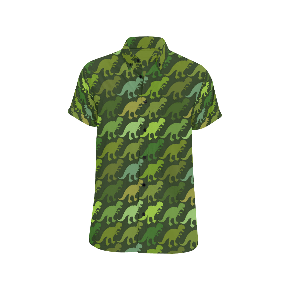 T Rex Pattern Print Design A03 Men's Short Sleeve Button Up Shirt