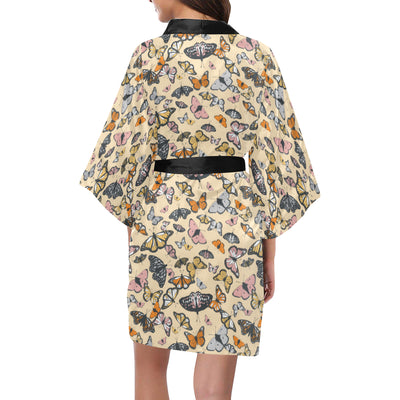 Butterfly Pattern Print Design 04 Women's Short Kimono