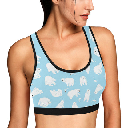 Polar Bear Pattern Print Design PB01 Sports Bra