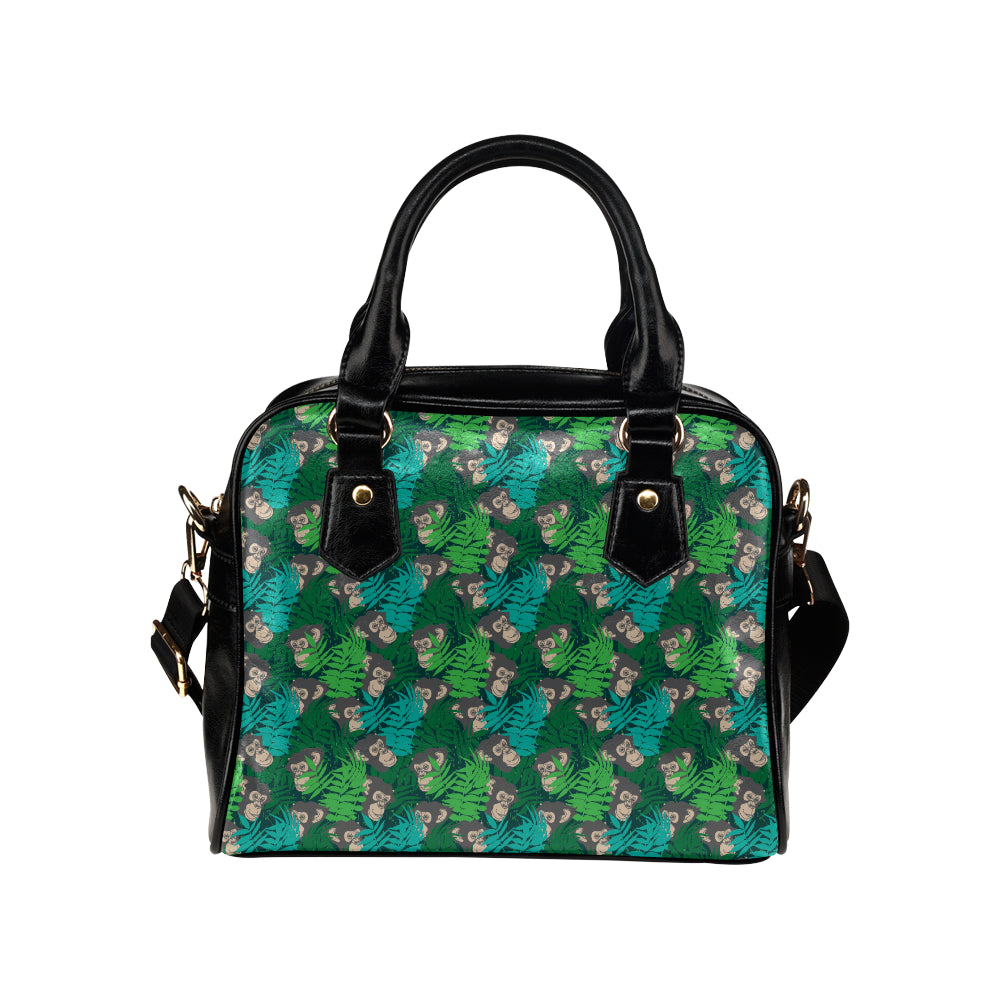 Chimpanzee Pattern Print Design 01 Shoulder Handbag