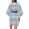 Lotus Pattern Print Design 04 Women's Short Kimono