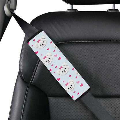 Maltese Pattern Print Design 03 Car Seat Belt Cover