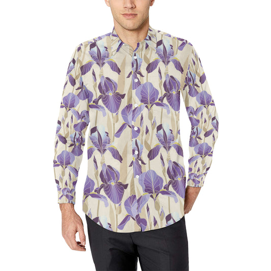 Iris Pattern Print Design IR02 Men's Long Sleeve Shirt