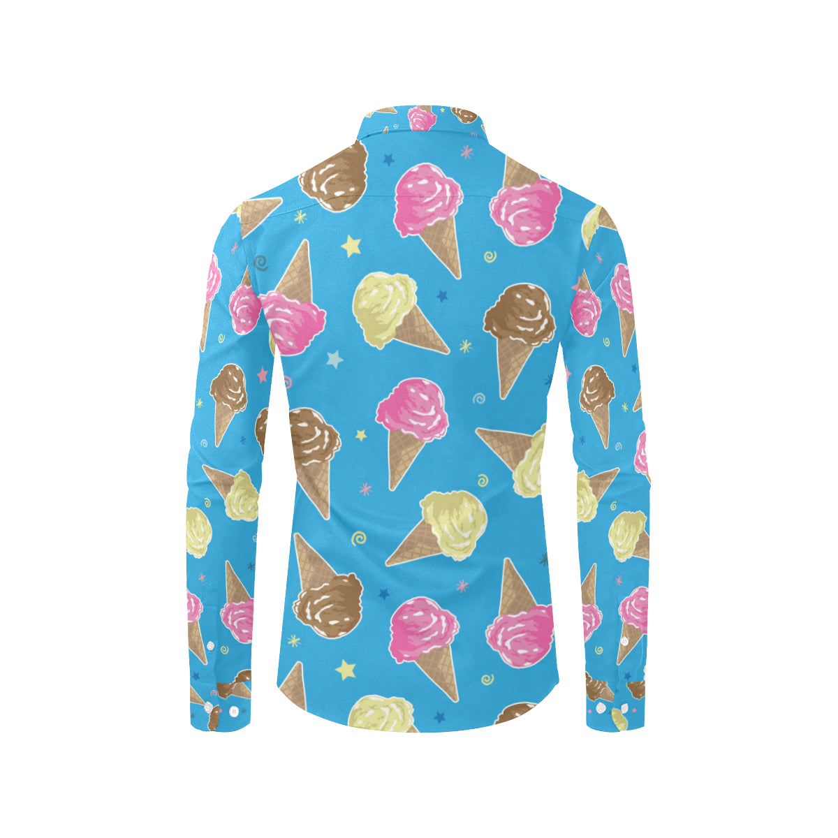 Ice Cream Pattern Print Design 01 Men's Long Sleeve Shirt