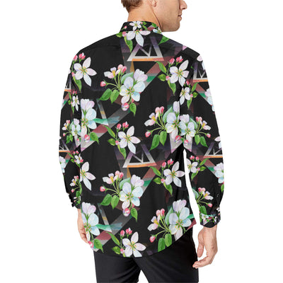 Apple blossom Pattern Print Design AB07 Men's Long Sleeve Shirt