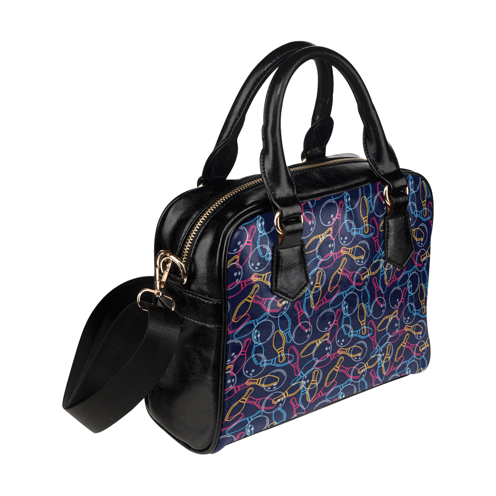 Bowling Pattern Print Design 07 Shoulder Handbag