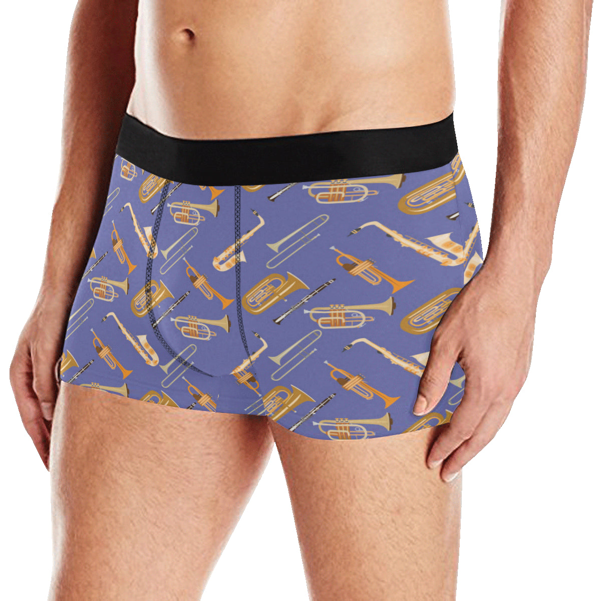Trombone Pattern Print Design 02 Men's Boxer Briefs