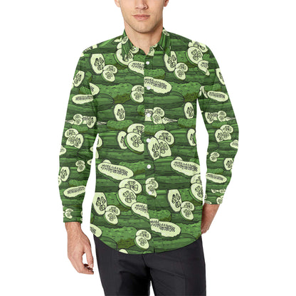 Cucumber Pattern Print Design CC01 Men's Long Sleeve Shirt