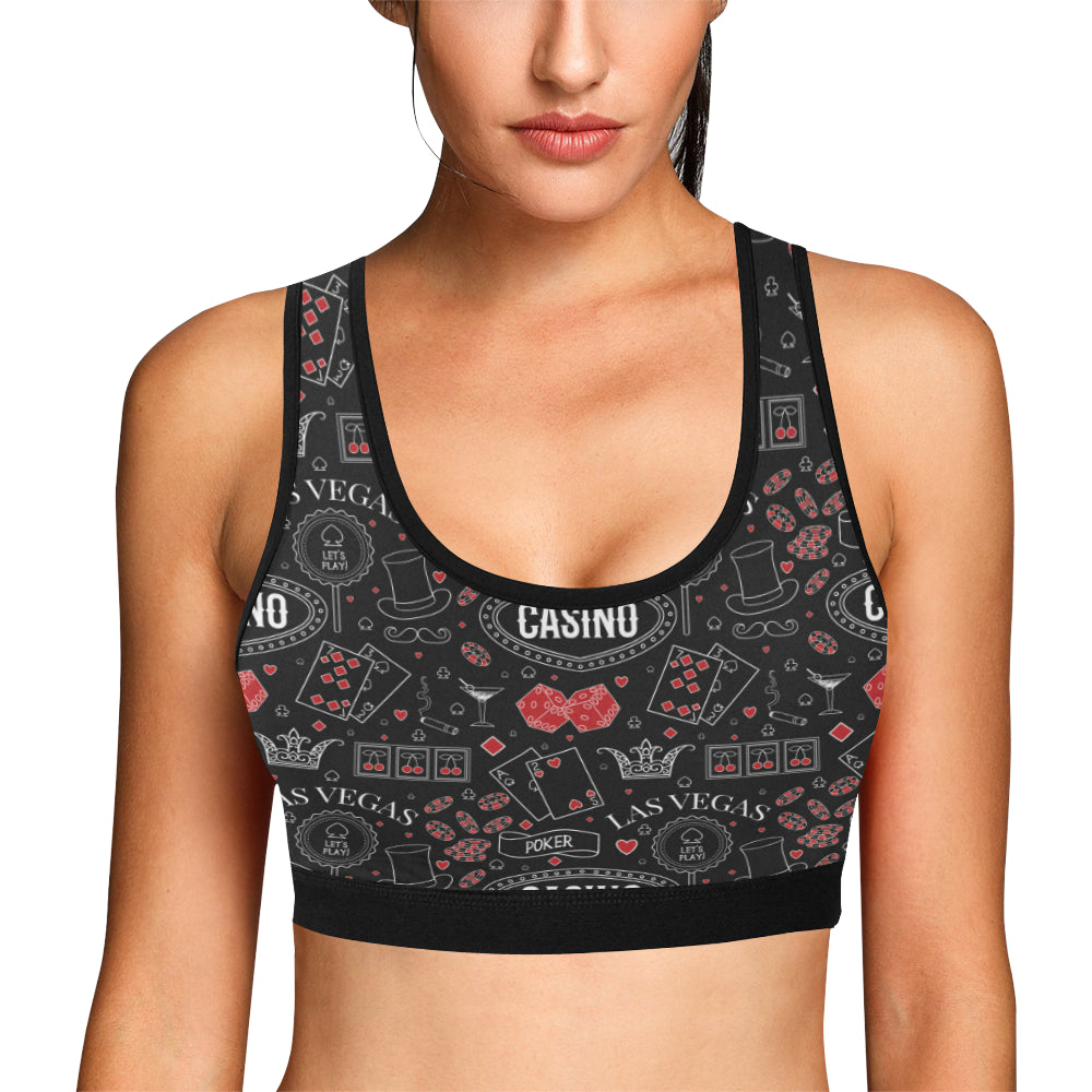 Casino Pattern Print Design 04 Sports Bra