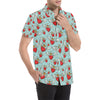 Angel Wings Heart Pattern Print Design 02 Men's Short Sleeve Button Up Shirt