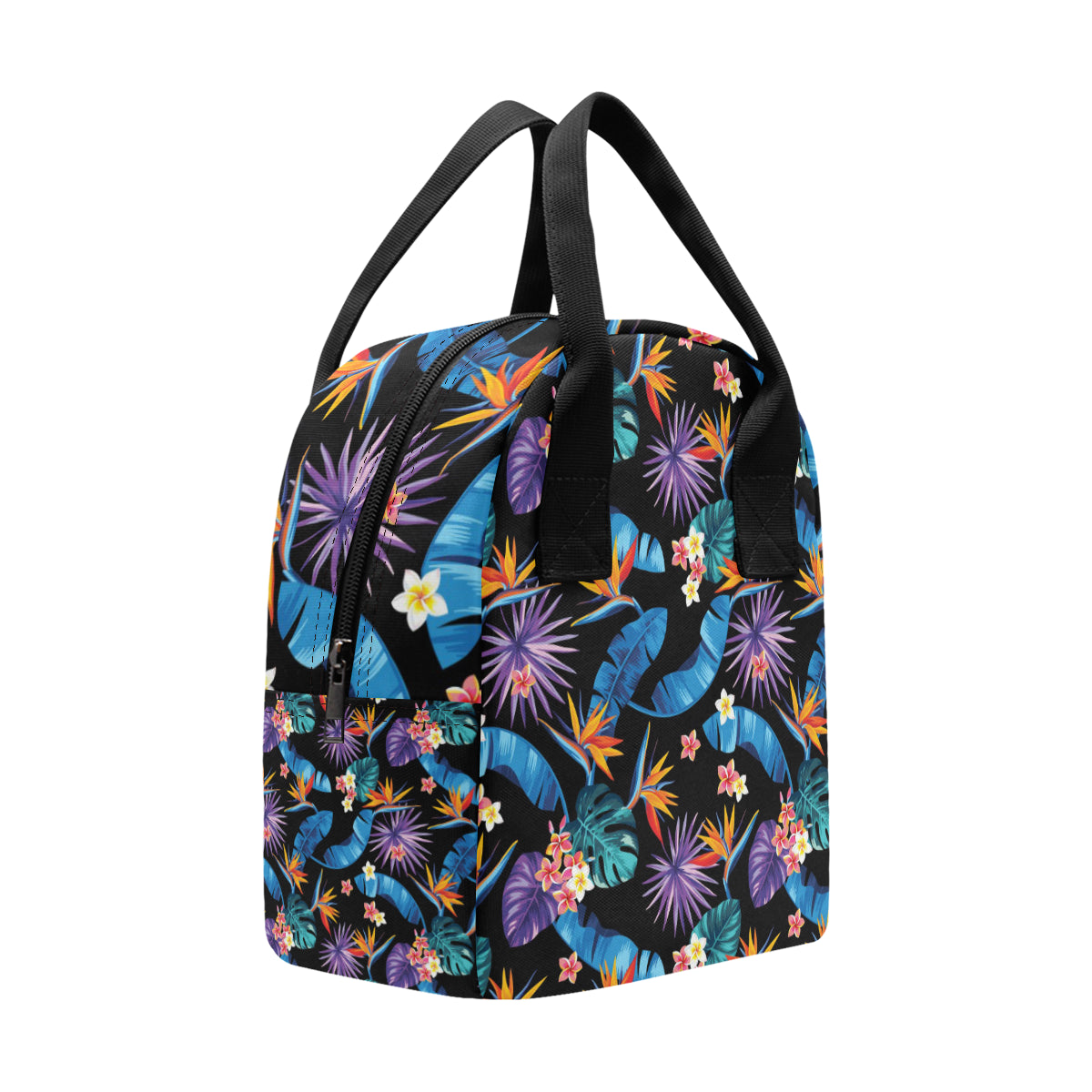 Tropical Flower Pattern Print Design TF018 Insulated Lunch Bag