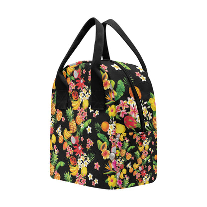 Tropical Fruits Pattern Print Design TF02 Insulated Lunch Bag