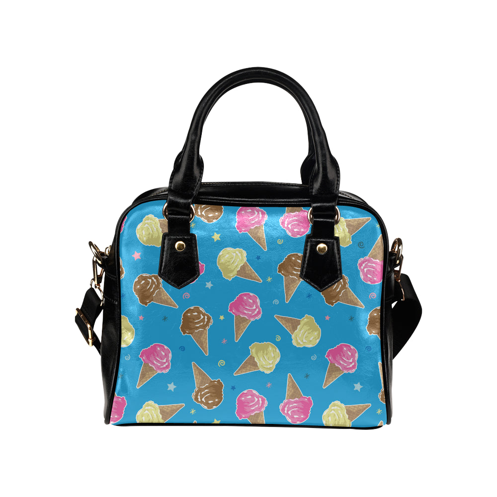 Ice Cream Pattern Print Design 01 Shoulder Handbag