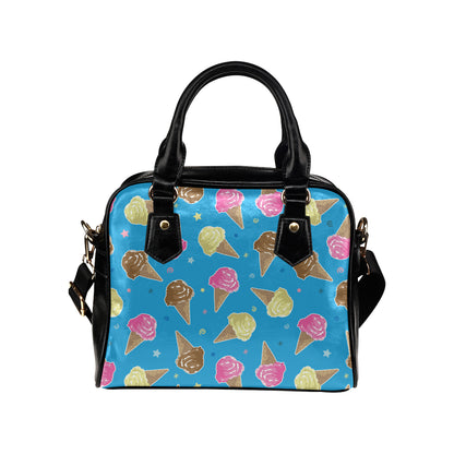 Ice Cream Pattern Print Design 01 Shoulder Handbag