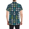 Anchor Pattern Print Design 03 Men's Short Sleeve Button Up Shirt