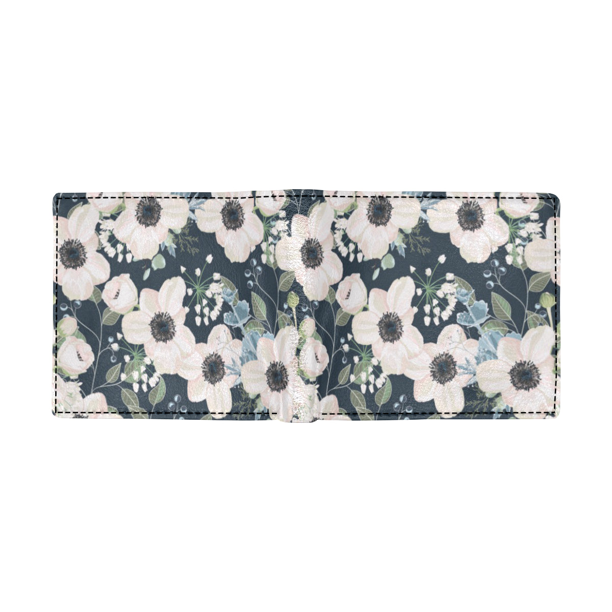 Anemone Pattern Print Design AM02 Men's ID Card Wallet