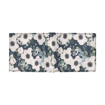 Anemone Pattern Print Design AM02 Men's ID Card Wallet