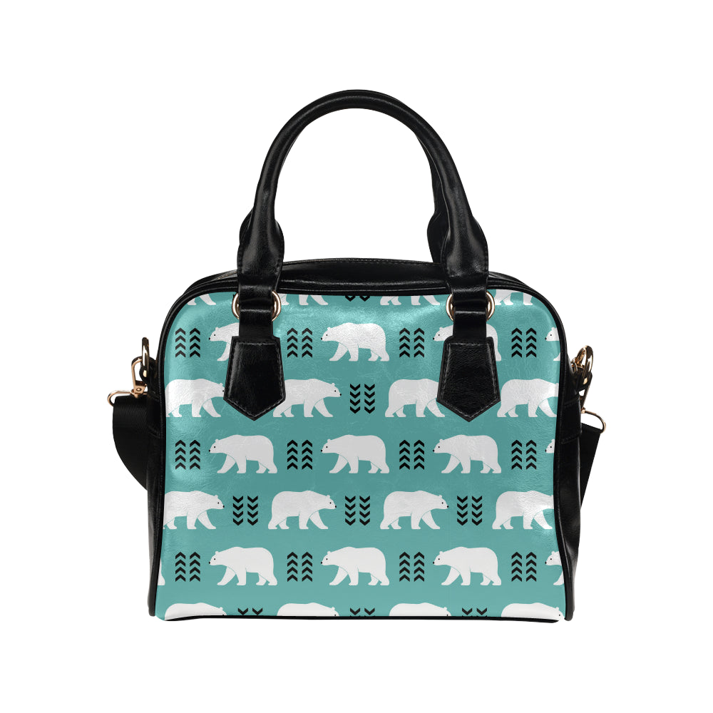 Polar Bear Pattern Print Design A05 Shoulder Handbag