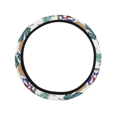 Aloha Hawaii Beach Pattern Print Design 04 Steering Wheel Cover with Elastic Edge