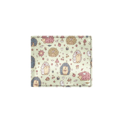 Hedgehog Cute Pattern Print Design 01 Men's ID Card Wallet