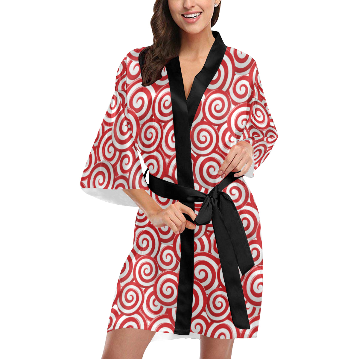 Candy Pattern Print Design 03 Women's Short Kimono