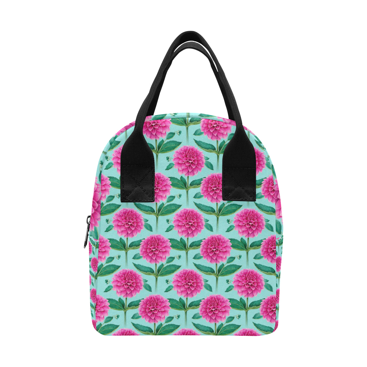 Dahlia Pattern Print Design DH08 Insulated Lunch Bag