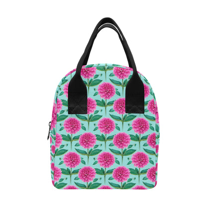 Dahlia Pattern Print Design DH08 Insulated Lunch Bag