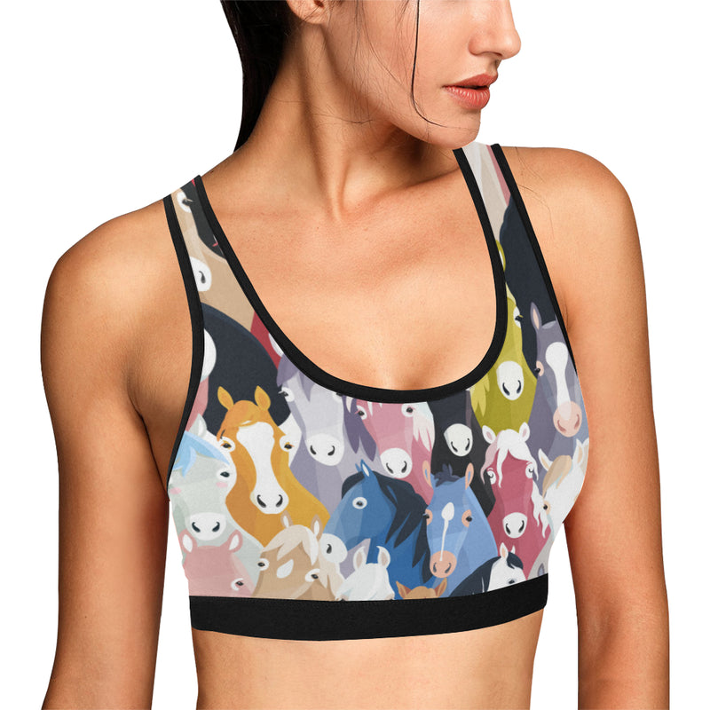 Colorful Horse Pattern Sports Bra