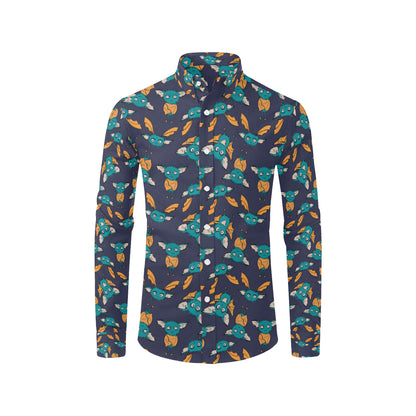 Bat Pattern Print Design 07 Men's Long Sleeve Shirt
