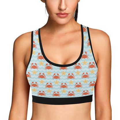 Crab Pattern Print Design 03 Sports Bra