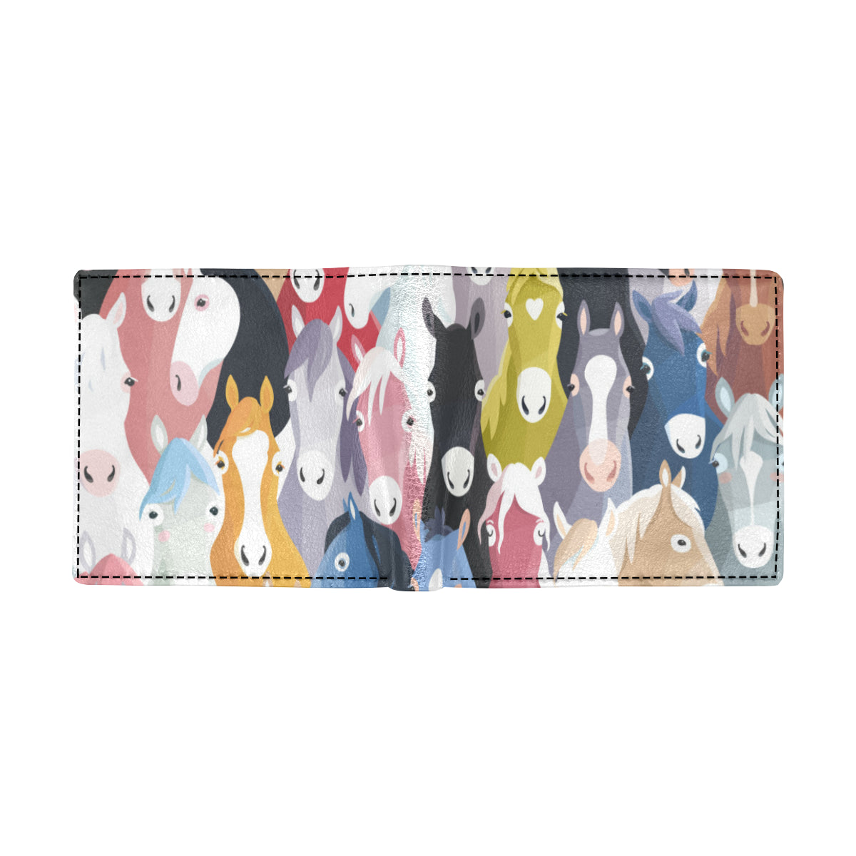 Colorful Horse Pattern Men's ID Card Wallet