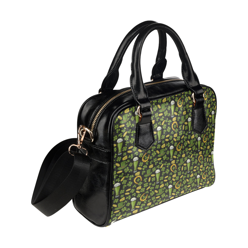 Clover St Patricks Pattern Print Design 03 Shoulder Handbag