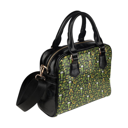 Clover St Patricks Pattern Print Design 03 Shoulder Handbag