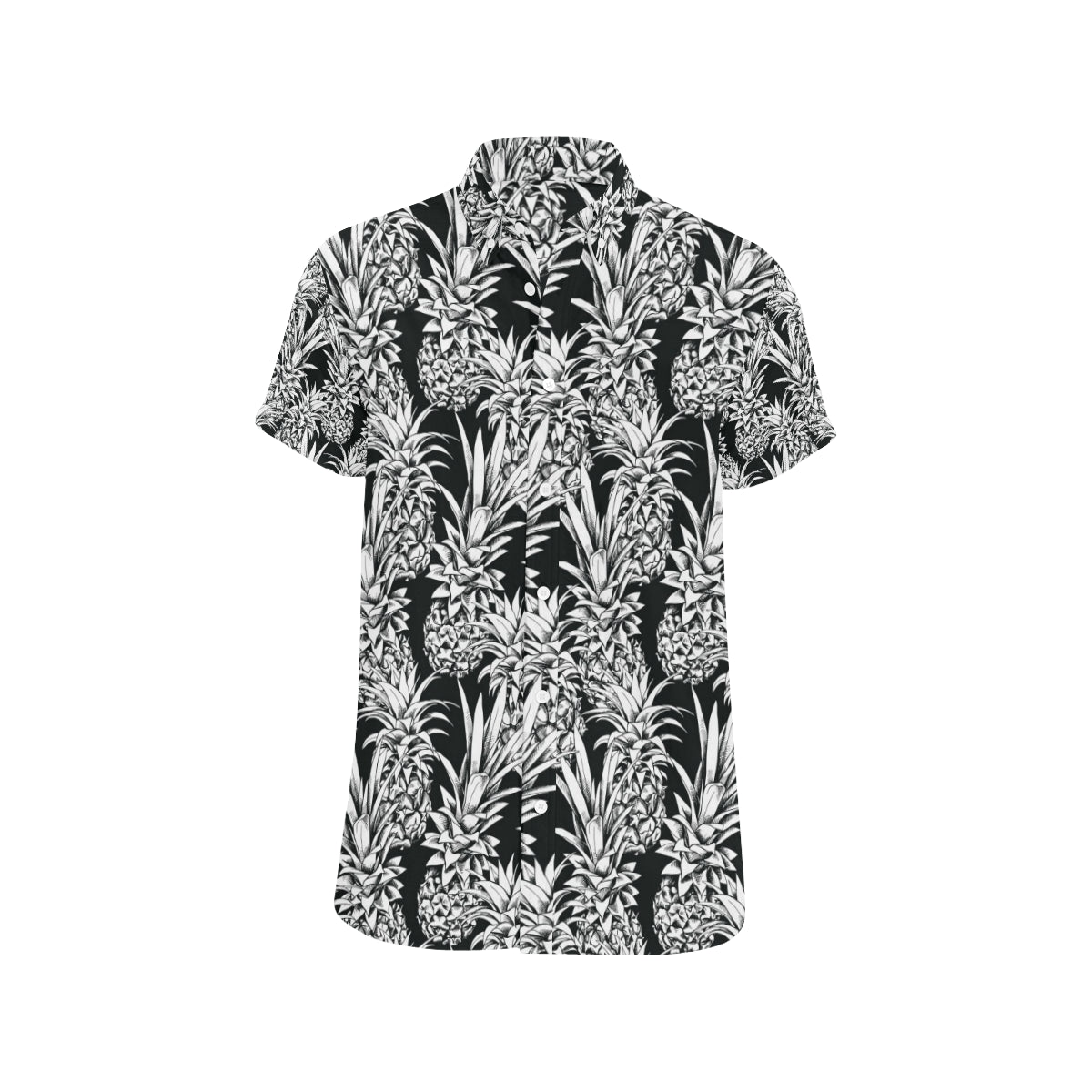 Pineapple Pattern Print Design PP08 Men's Short Sleeve Button Up Shirt
