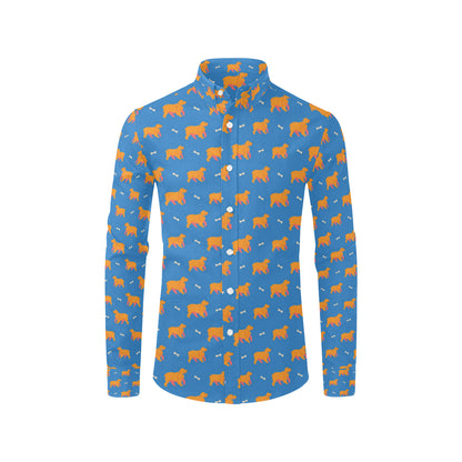 Cocker Pattern Print Design 04 Men's Long Sleeve Shirt